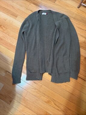 SO Olive Open-Front Women's Knit Cardigan